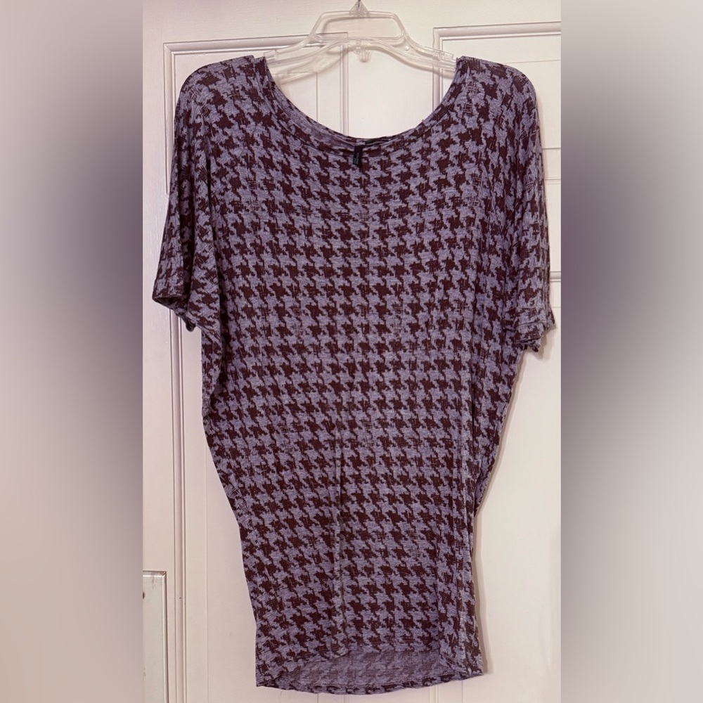 United Colors Of Benetton Purple and Black Houndstooth Tunic